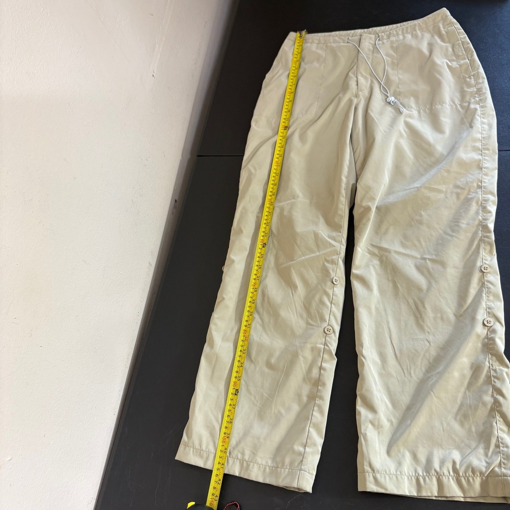 Y2K Nike Wide Leg Lightweight Hiking Pants Womens Size M Tan Gorpcore Utility - Picture 13 of 16